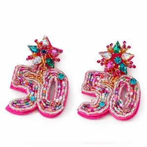 Colorful Beaded 50th Celebration Earrings